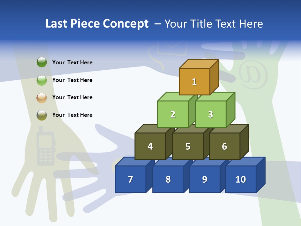 A Group Of Hands Reaching Out To Each Other PowerPoint Template