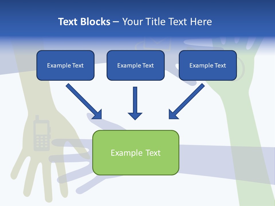 A Group Of Hands Reaching Out To Each Other PowerPoint Template