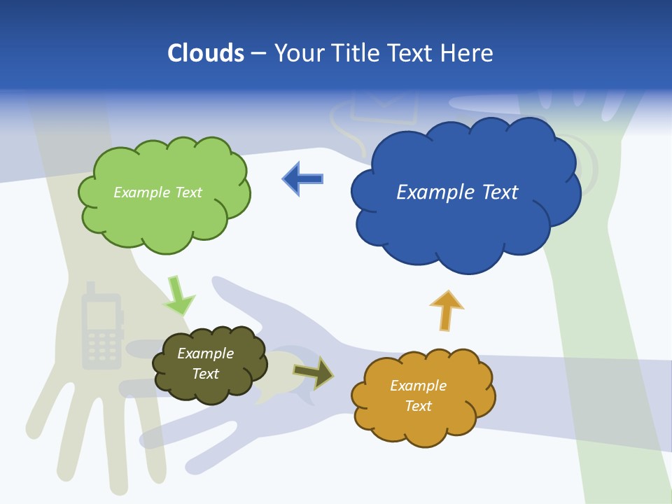 A Group Of Hands Reaching Out To Each Other PowerPoint Template