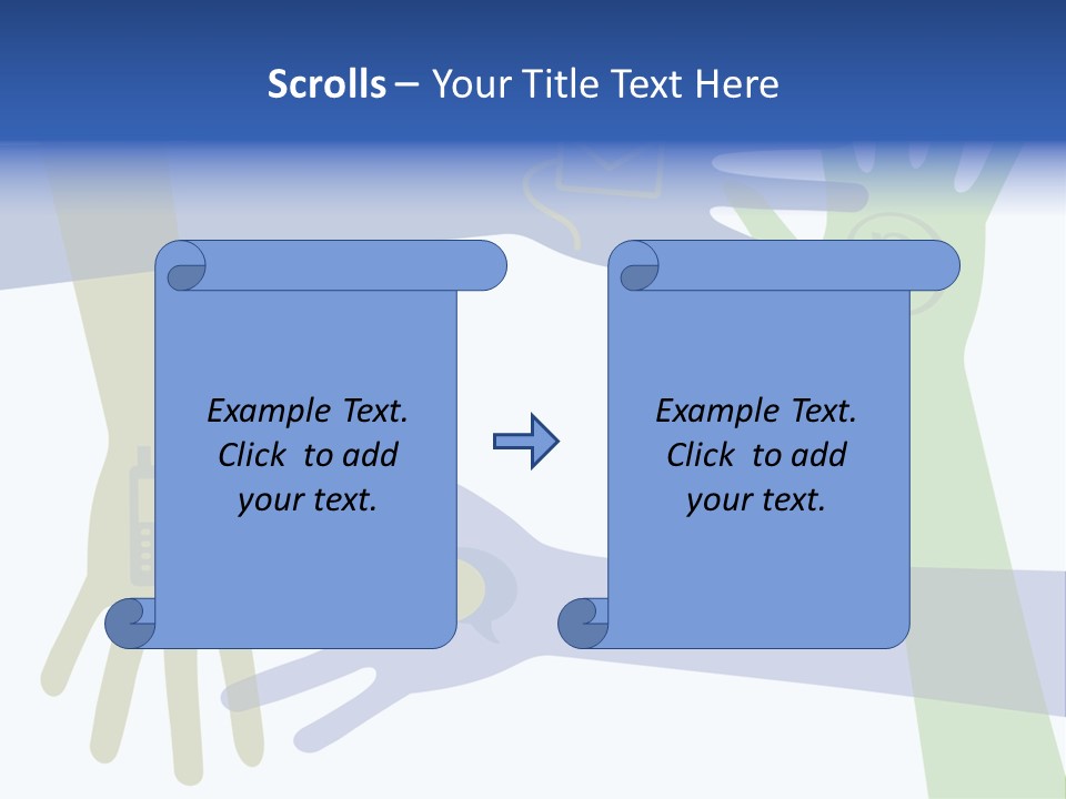 A Group Of Hands Reaching Out To Each Other PowerPoint Template