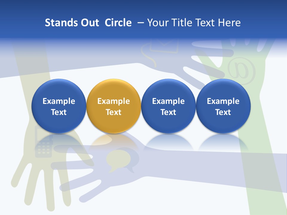 A Group Of Hands Reaching Out To Each Other PowerPoint Template