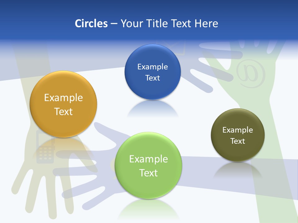 A Group Of Hands Reaching Out To Each Other PowerPoint Template