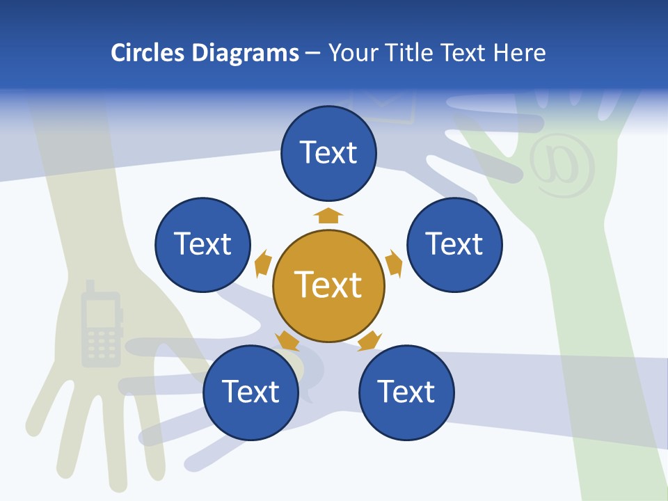 A Group Of Hands Reaching Out To Each Other PowerPoint Template