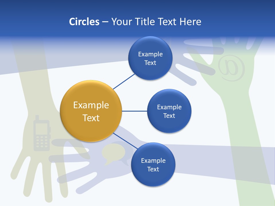 A Group Of Hands Reaching Out To Each Other PowerPoint Template