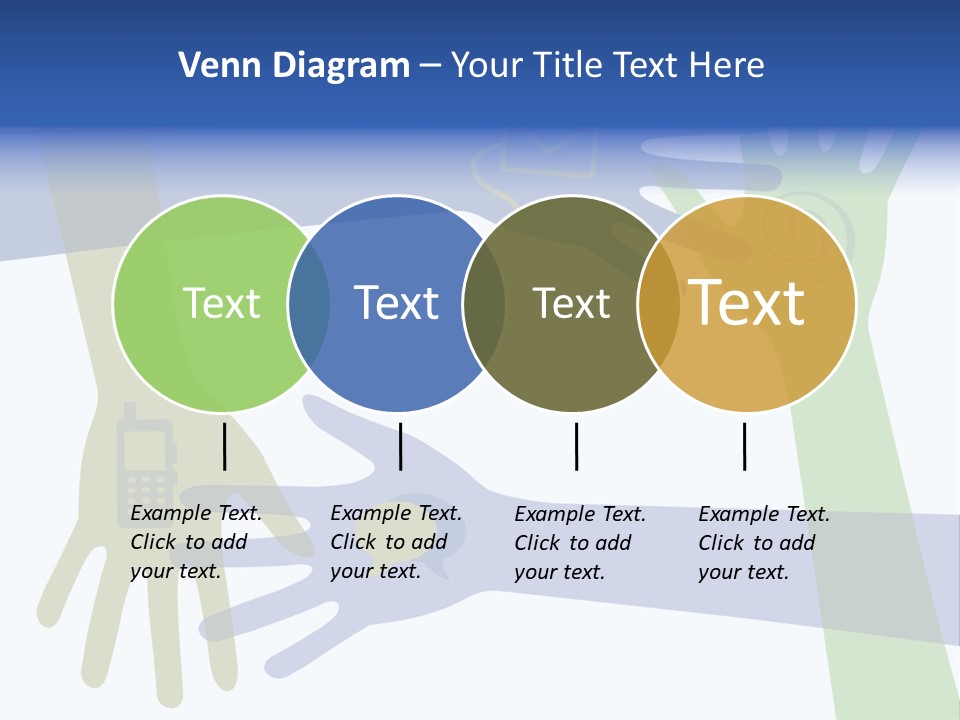 A Group Of Hands Reaching Out To Each Other PowerPoint Template