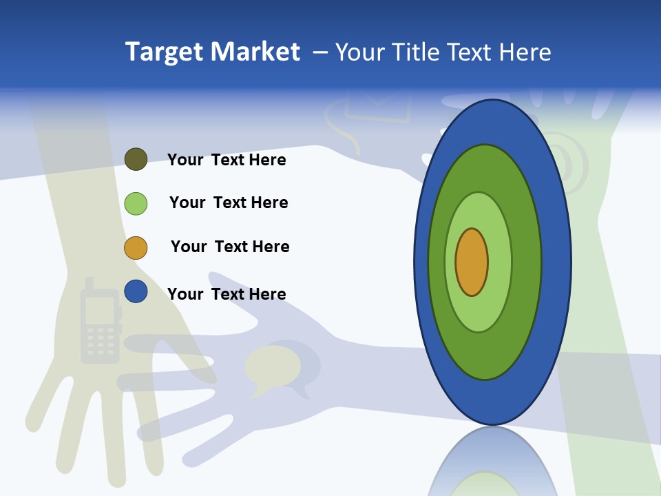 A Group Of Hands Reaching Out To Each Other PowerPoint Template