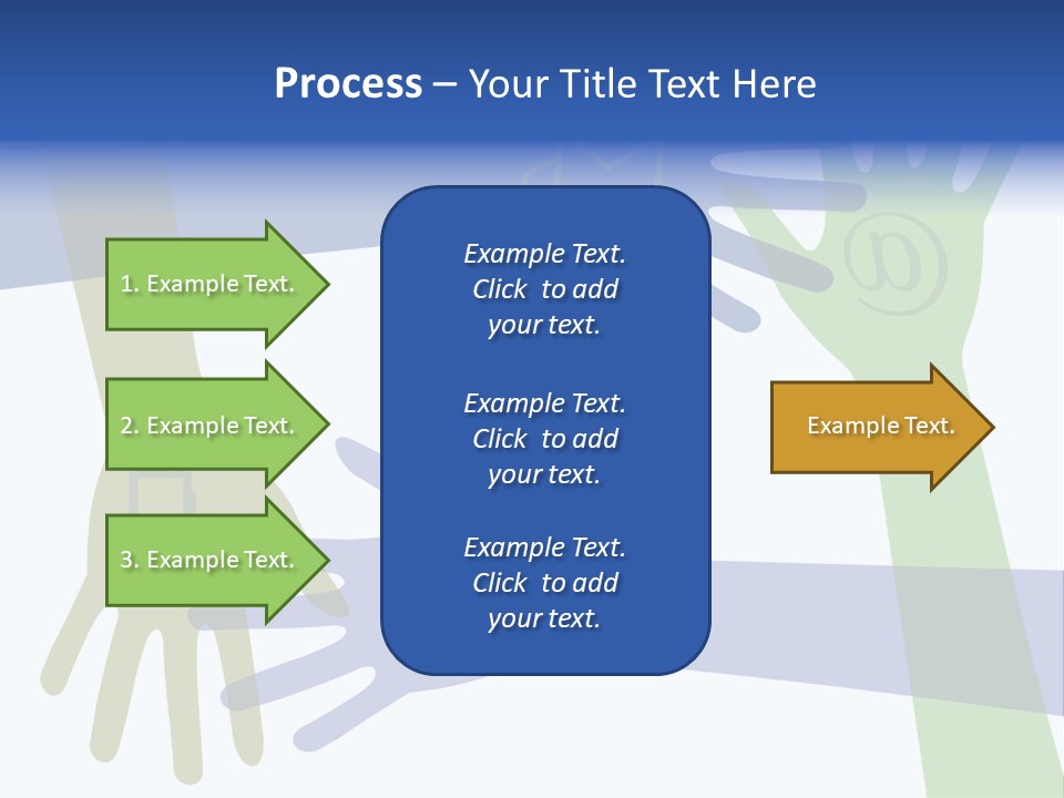 A Group Of Hands Reaching Out To Each Other PowerPoint Template