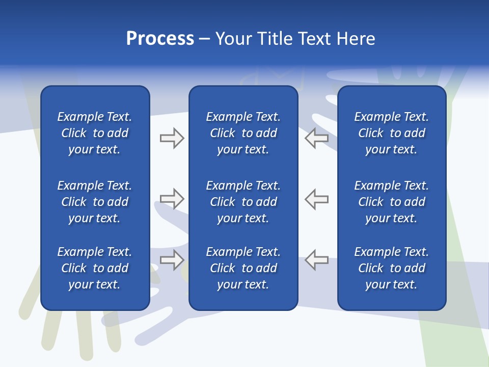 A Group Of Hands Reaching Out To Each Other PowerPoint Template