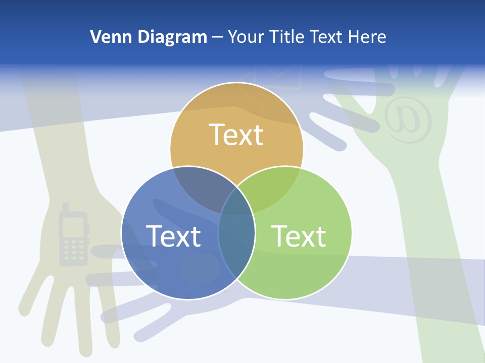A Group Of Hands Reaching Out To Each Other PowerPoint Template