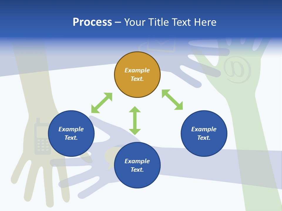 A Group Of Hands Reaching Out To Each Other PowerPoint Template