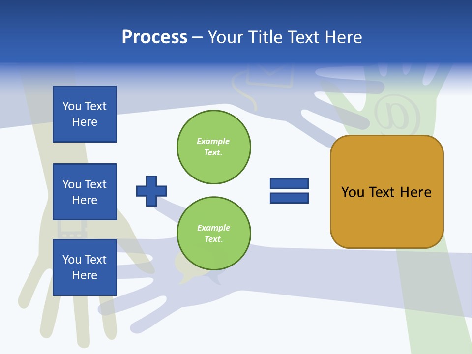 A Group Of Hands Reaching Out To Each Other PowerPoint Template