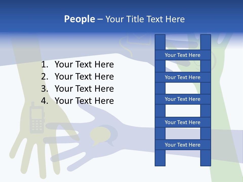 A Group Of Hands Reaching Out To Each Other PowerPoint Template