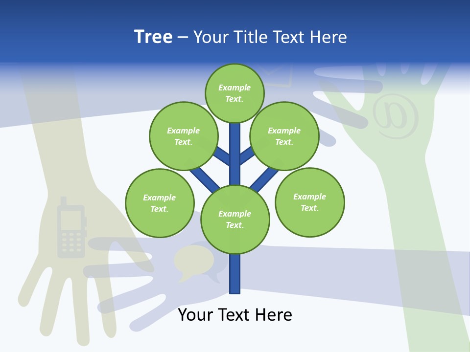 A Group Of Hands Reaching Out To Each Other PowerPoint Template