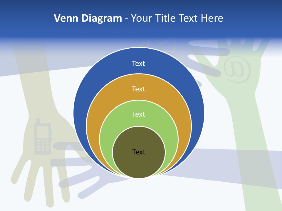 A Group Of Hands Reaching Out To Each Other PowerPoint Template