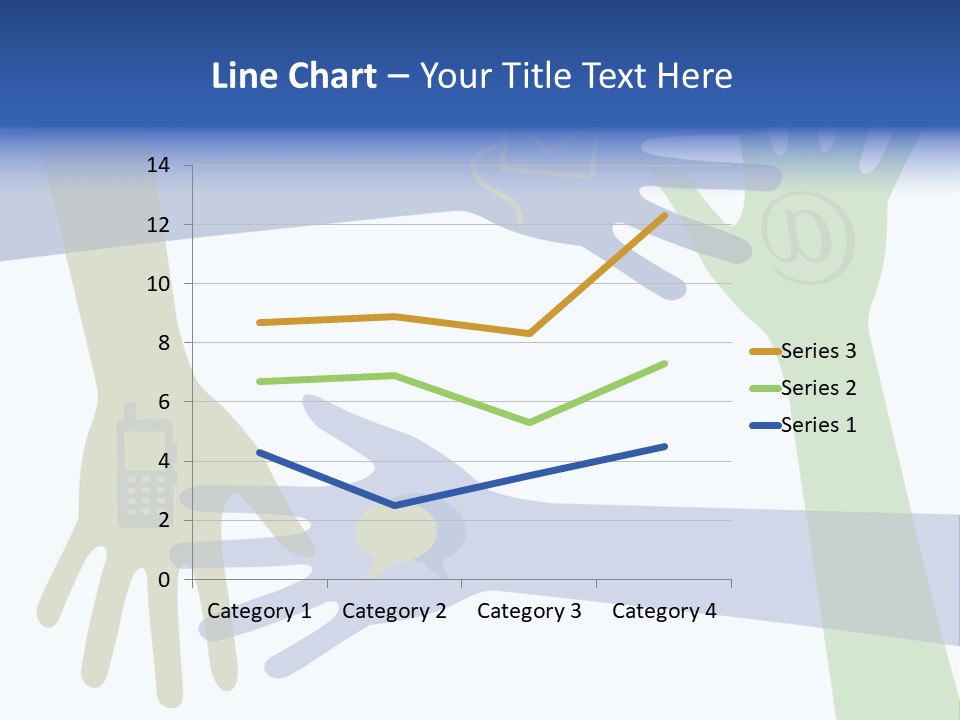 A Group Of Hands Reaching Out To Each Other PowerPoint Template
