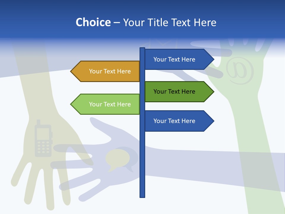 A Group Of Hands Reaching Out To Each Other PowerPoint Template