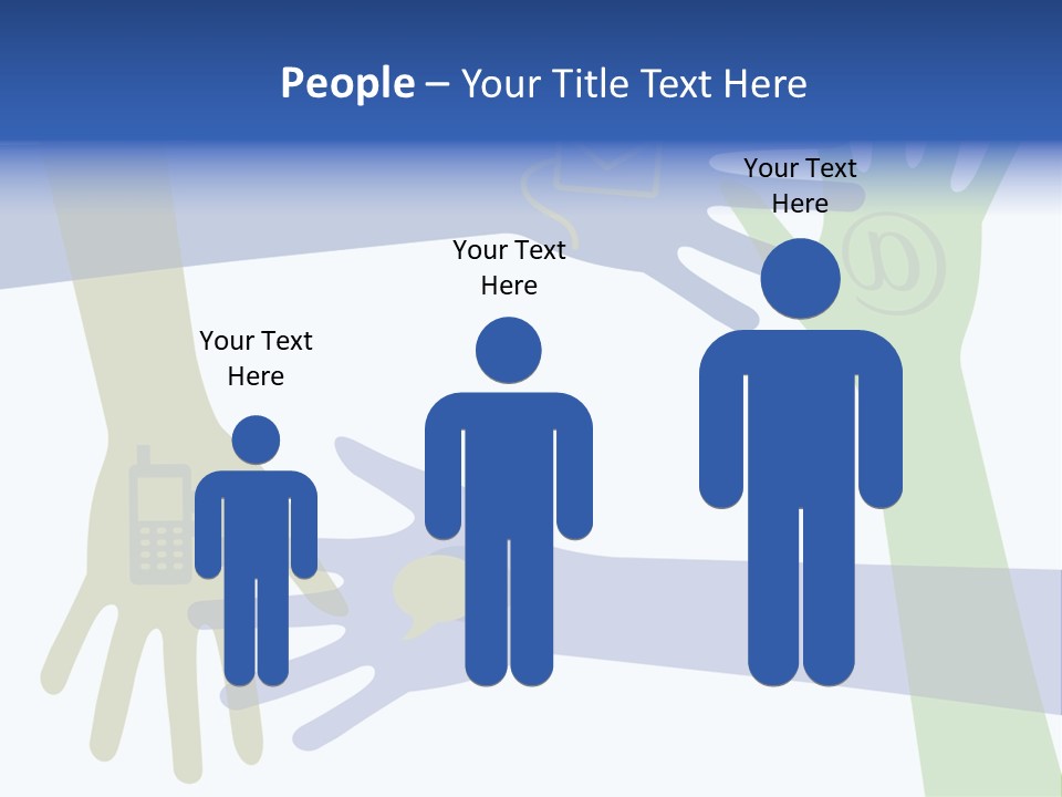 A Group Of Hands Reaching Out To Each Other PowerPoint Template