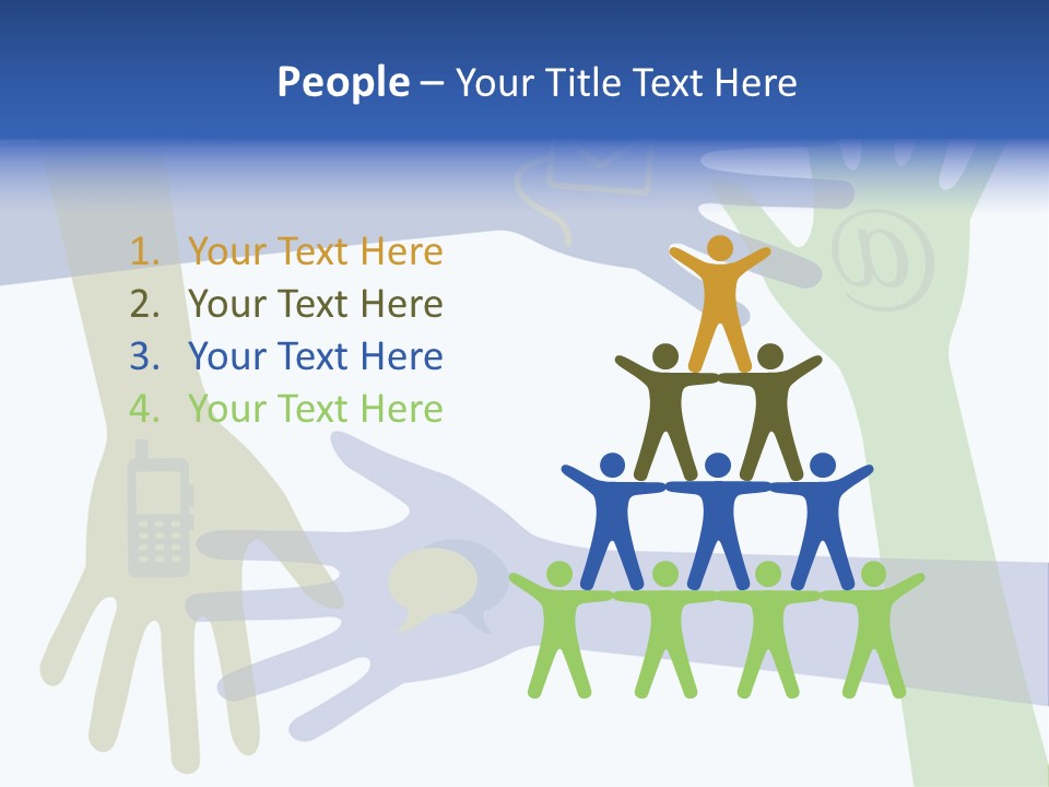 A Group Of Hands Reaching Out To Each Other PowerPoint Template