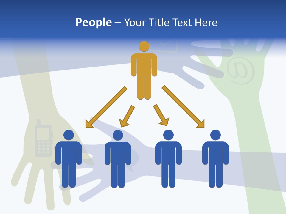 A Group Of Hands Reaching Out To Each Other PowerPoint Template