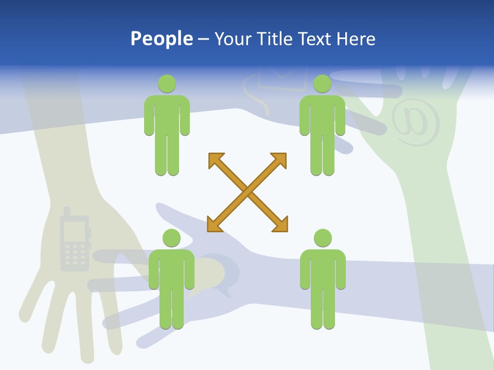 A Group Of Hands Reaching Out To Each Other PowerPoint Template