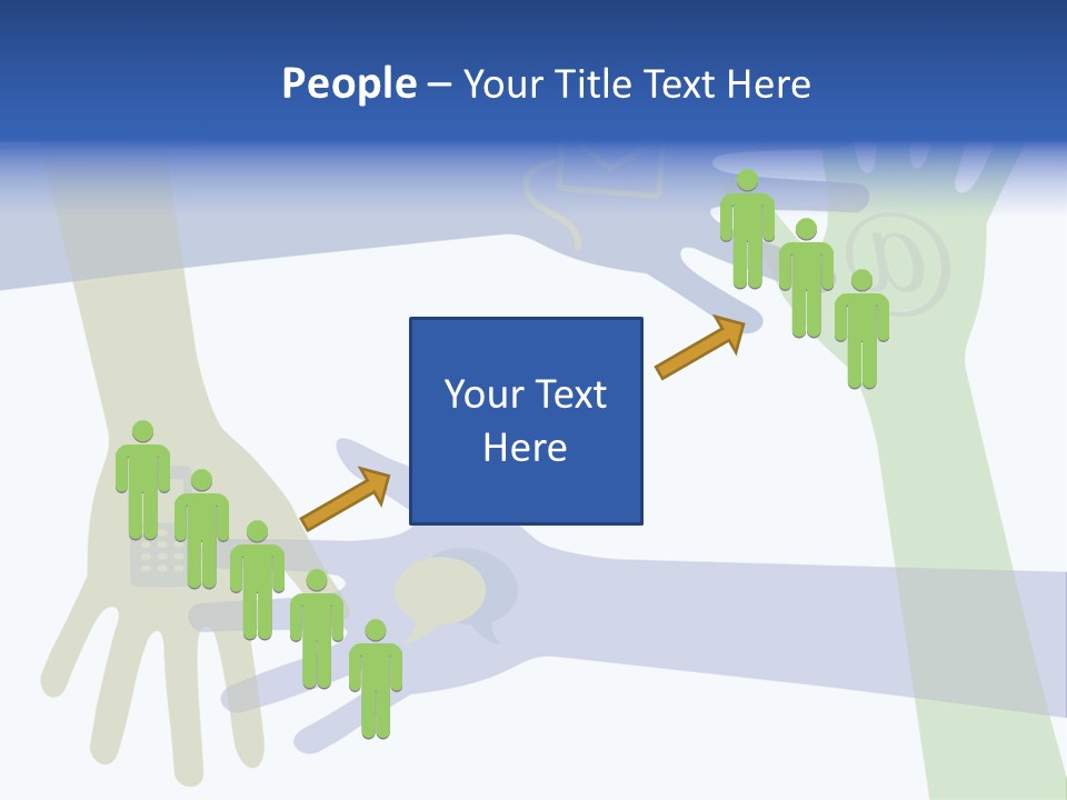 A Group Of Hands Reaching Out To Each Other PowerPoint Template