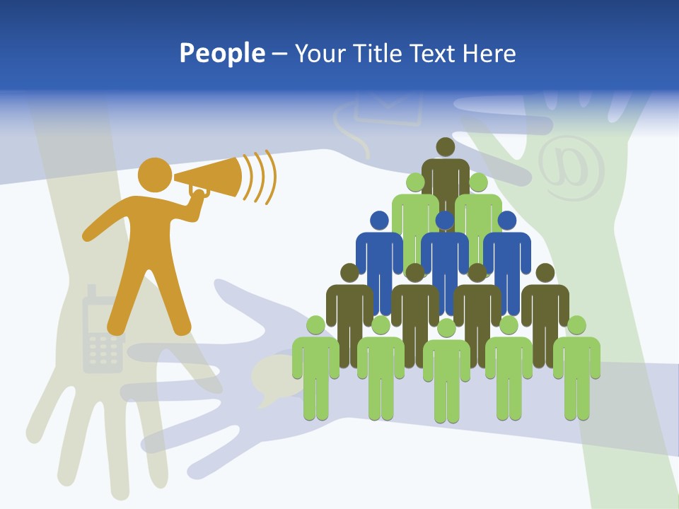 A Group Of Hands Reaching Out To Each Other PowerPoint Template