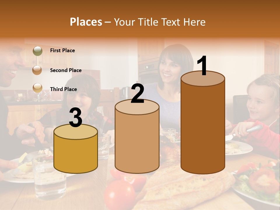 Middle Aged Happy Eating PowerPoint Template