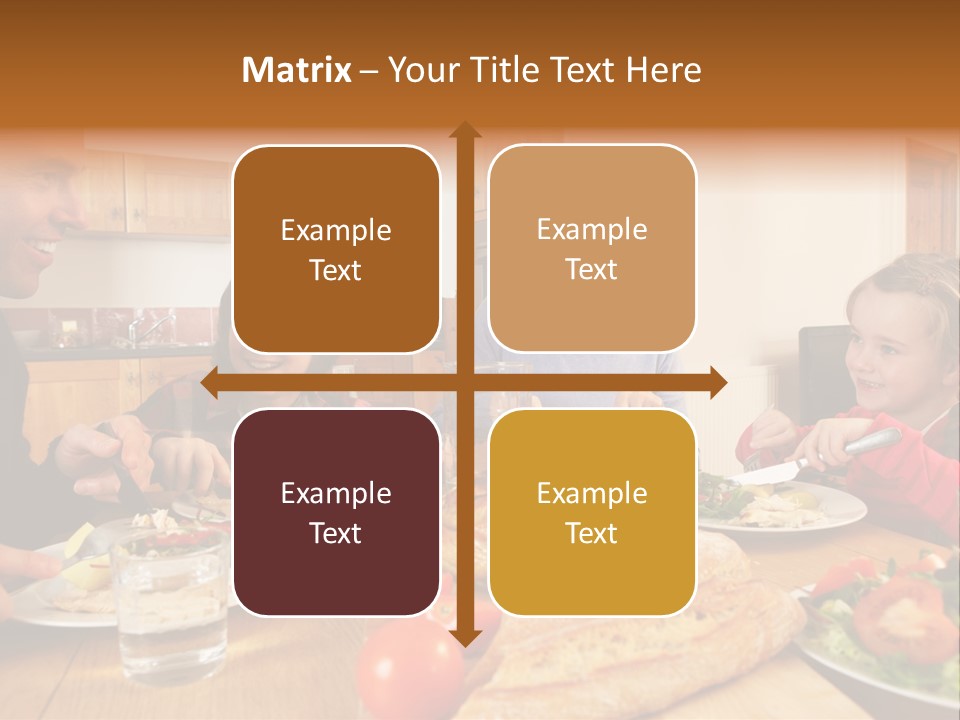 Middle Aged Happy Eating PowerPoint Template