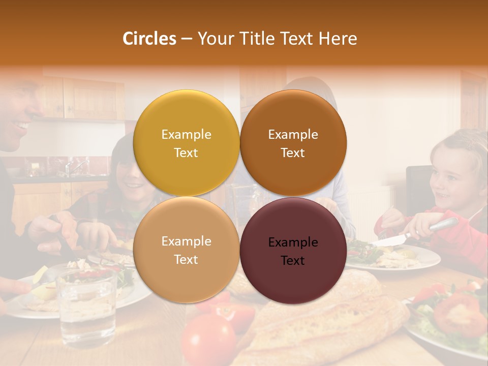 Middle Aged Happy Eating PowerPoint Template