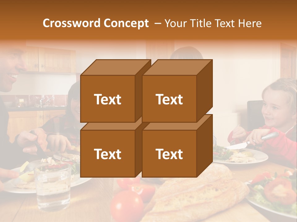 Middle Aged Happy Eating PowerPoint Template
