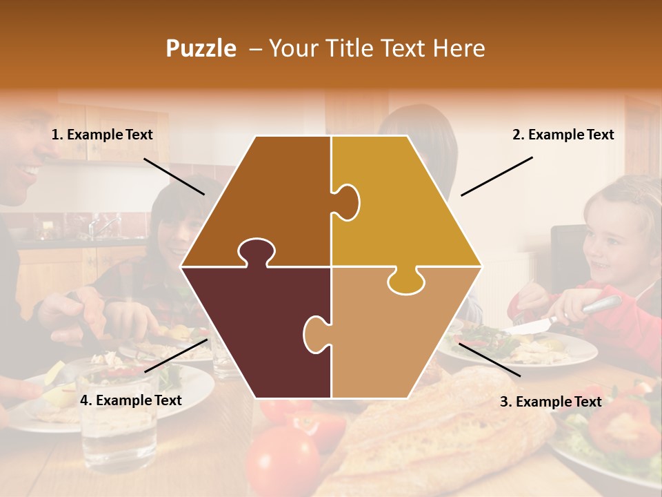 Middle Aged Happy Eating PowerPoint Template