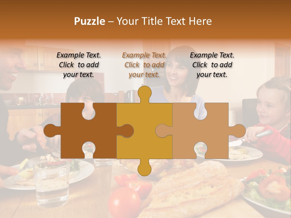 Middle Aged Happy Eating PowerPoint Template