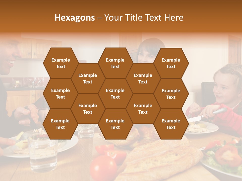 Middle Aged Happy Eating PowerPoint Template