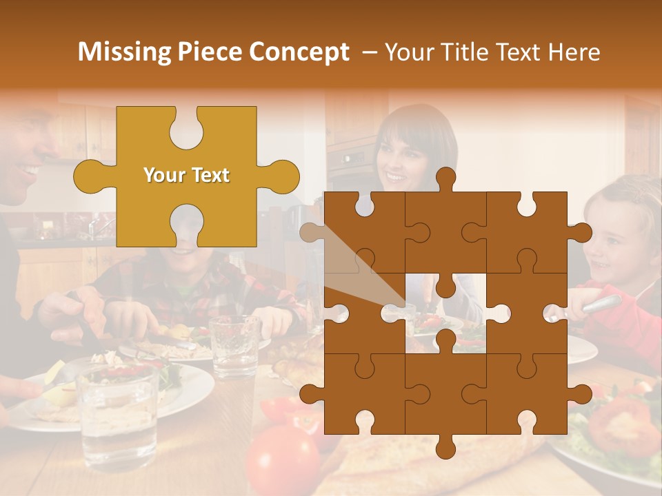 Middle Aged Happy Eating PowerPoint Template