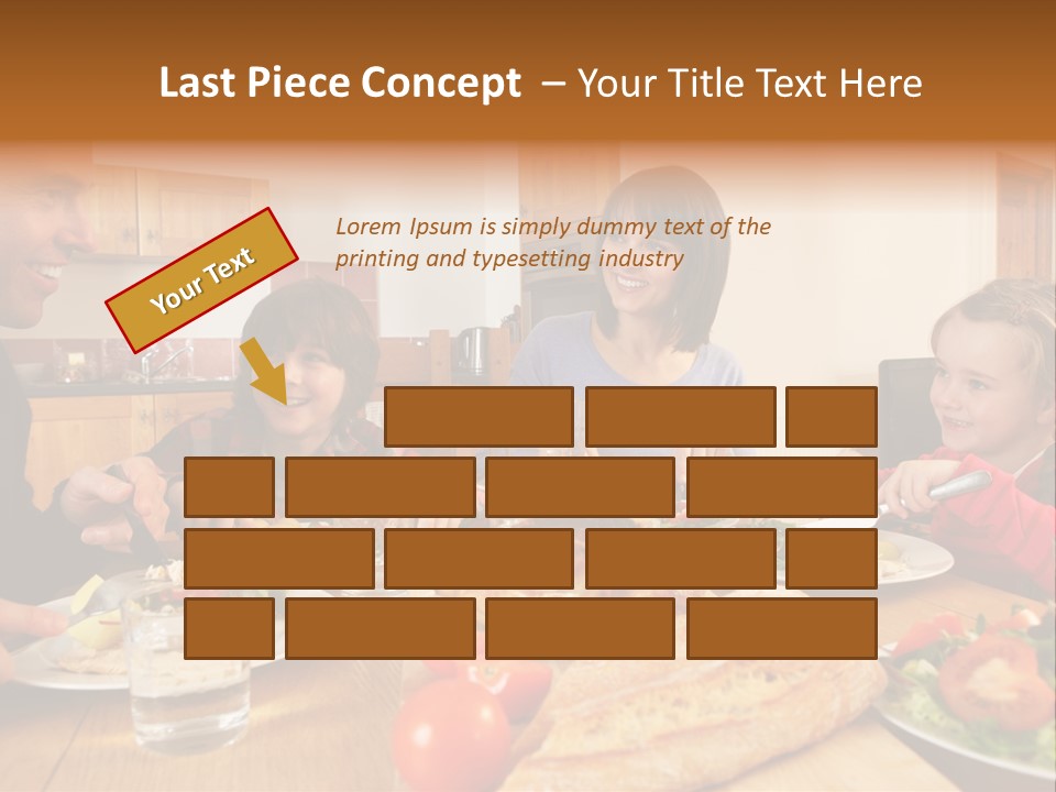 Middle Aged Happy Eating PowerPoint Template