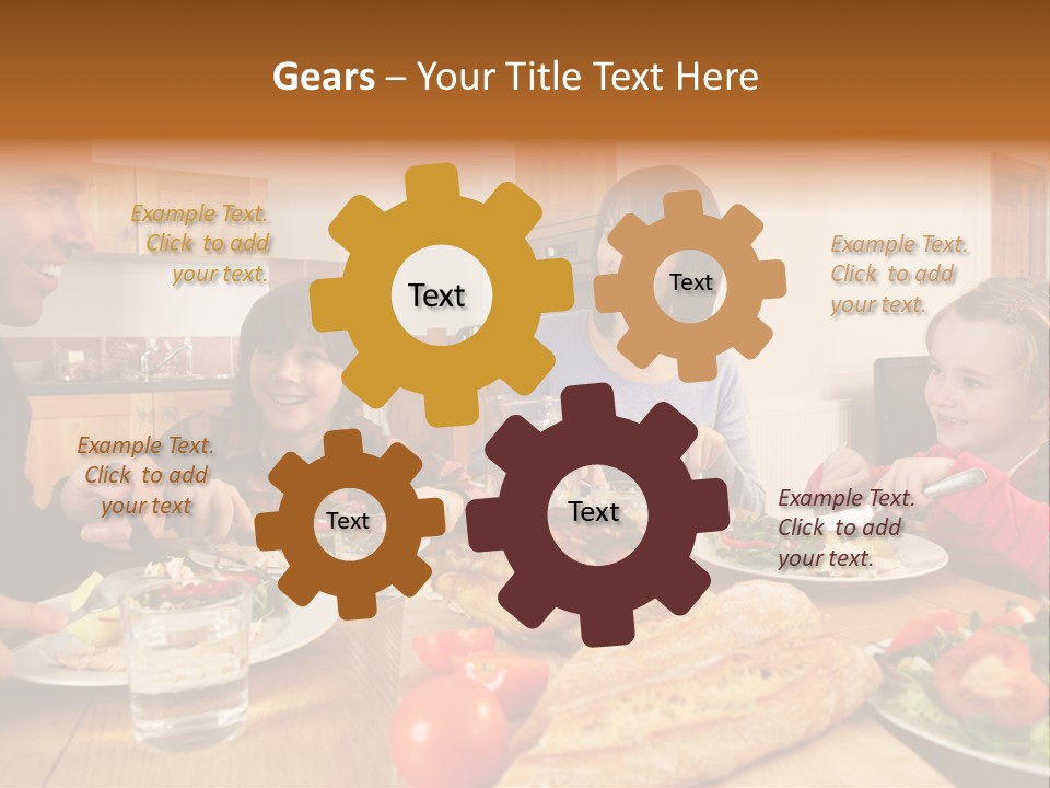 Middle Aged Happy Eating PowerPoint Template