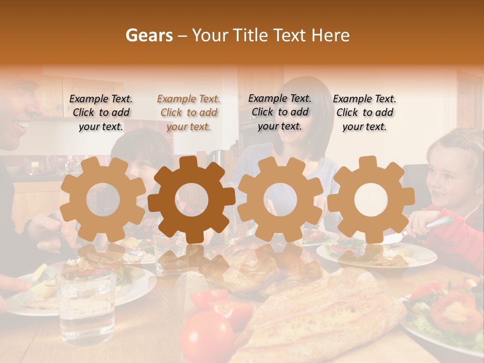 Middle Aged Happy Eating PowerPoint Template