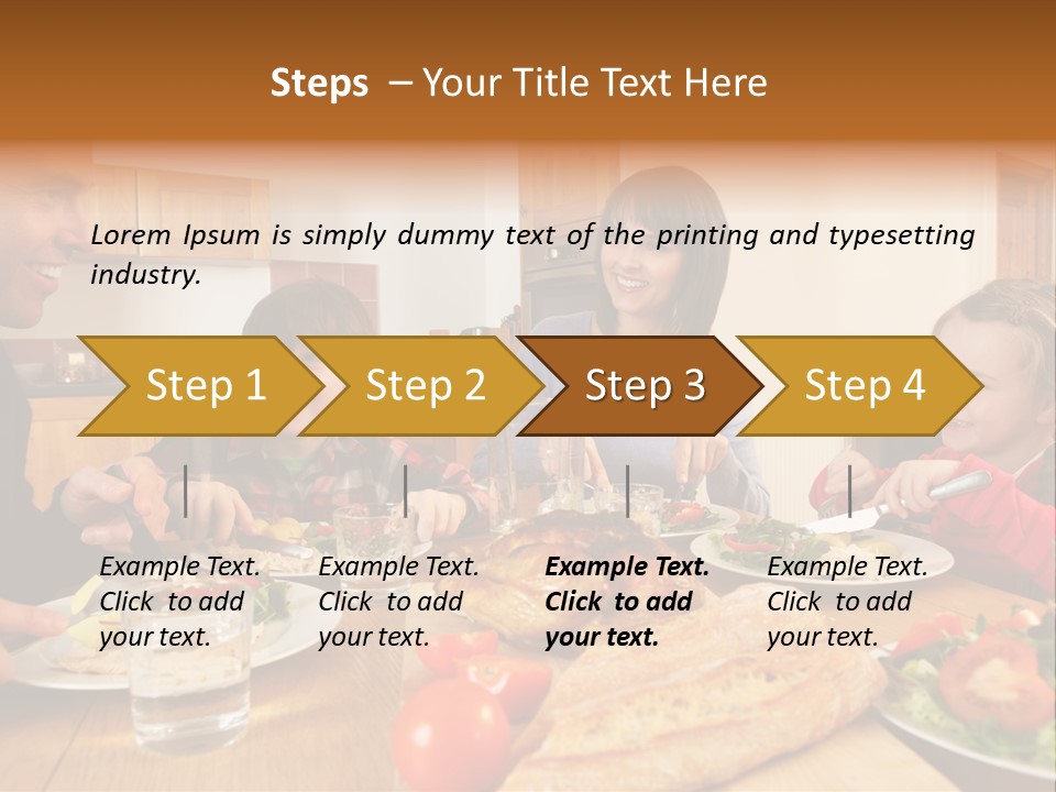 Middle Aged Happy Eating PowerPoint Template