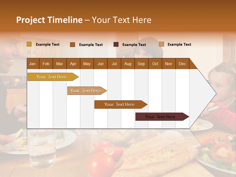 Middle Aged Happy Eating PowerPoint Template