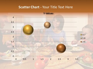 Middle Aged Happy Eating PowerPoint Template