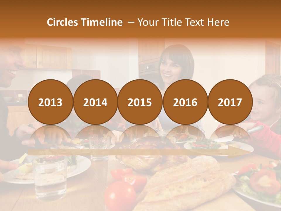 Middle Aged Happy Eating PowerPoint Template