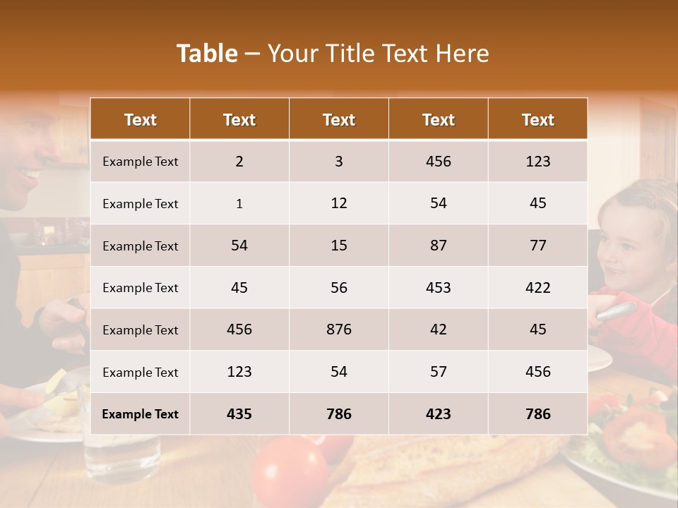 Middle Aged Happy Eating PowerPoint Template
