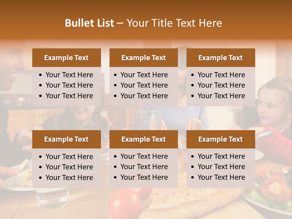 Middle Aged Happy Eating PowerPoint Template