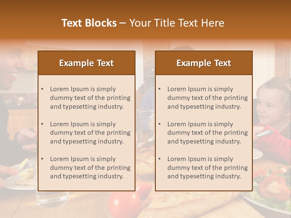 Middle Aged Happy Eating PowerPoint Template