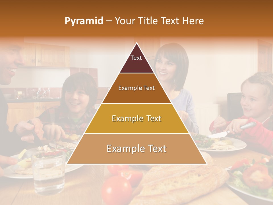 Middle Aged Happy Eating PowerPoint Template