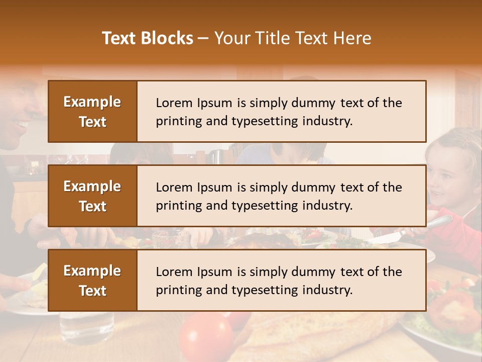 Middle Aged Happy Eating PowerPoint Template