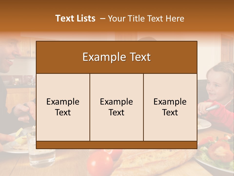 Middle Aged Happy Eating PowerPoint Template