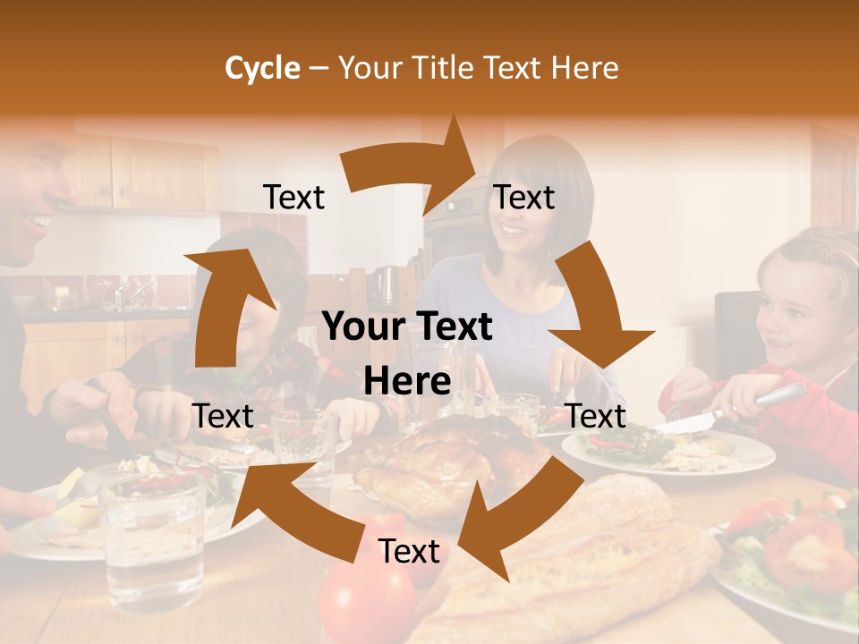 Middle Aged Happy Eating PowerPoint Template