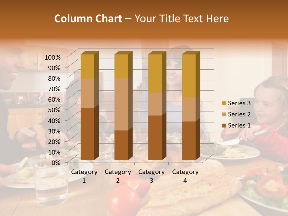 Middle Aged Happy Eating PowerPoint Template