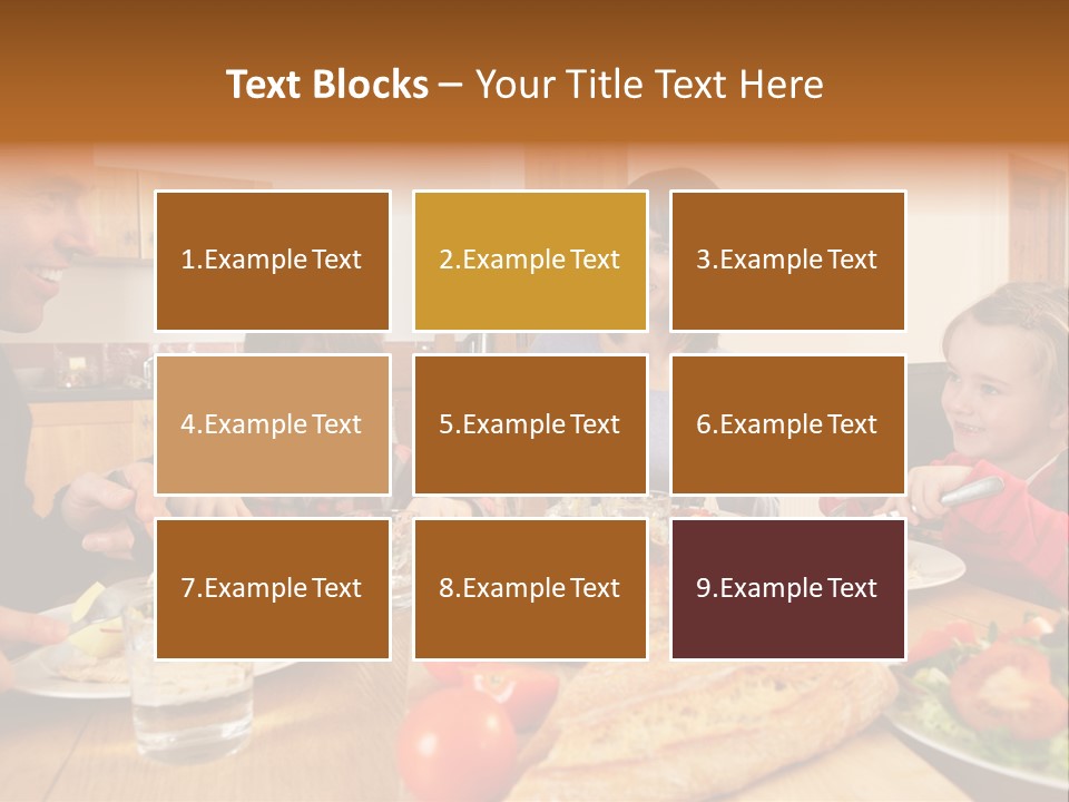 Middle Aged Happy Eating PowerPoint Template